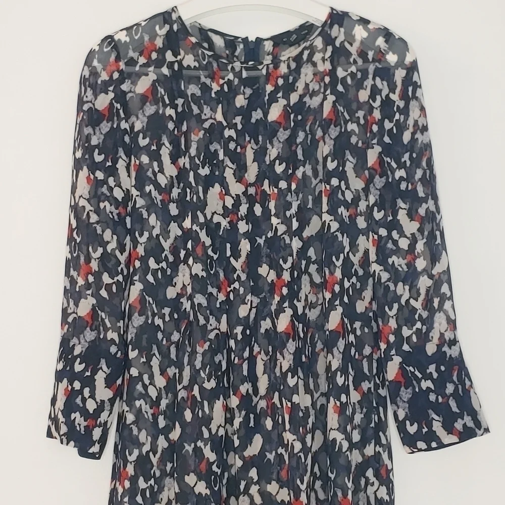 CLUB MONACO 100% silk crop sleeves sheer tunic dress - Picture 2 of 14
